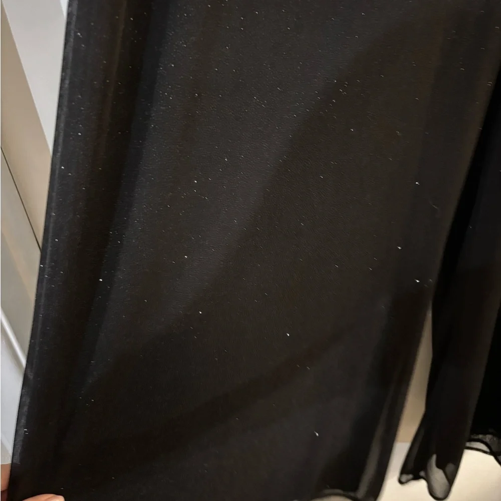 Dress Barn Black Shimmer Flowing Wide-Leg Palazzo Pants Sz 18/20